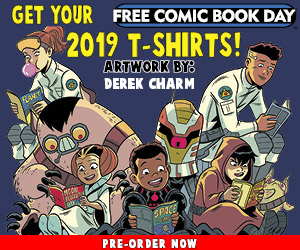 Derek Charm Designs an Out-of-This-World Free Comic Book Day 2019 Commemorative T-shirt